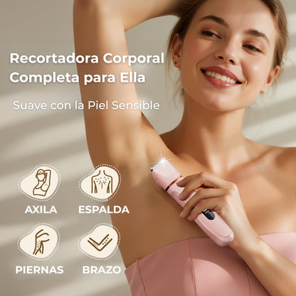 SilkTouch Afeitadora Eléctrica de Doble Cabeza para Mujeres - Eliminación de Vello Impermeable e Indolora para Rostro, Cuerpo y Bikini