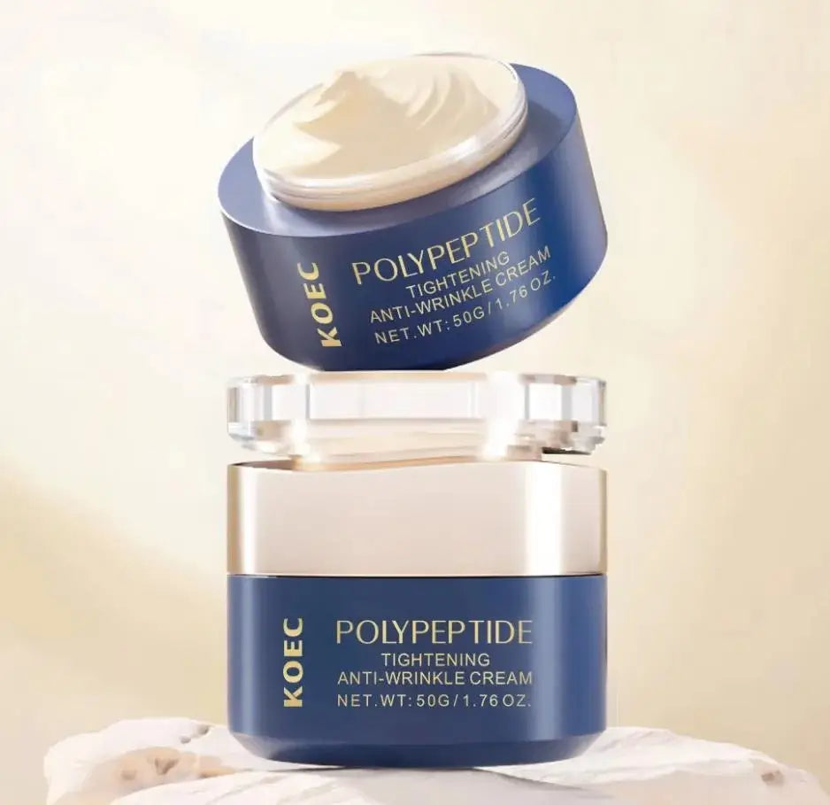 Crema antiarrugas japonesa con polipéptidos: reafirmante y tensora para rostro y cuello para mujeres. Reafirma, suaviza y reduce las líneas de expresión.