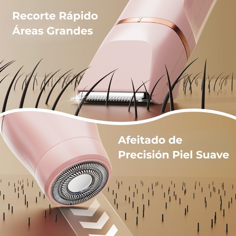 SilkTouch Afeitadora Eléctrica de Doble Cabeza para Mujeres - Eliminación de Vello Impermeable e Indolora para Rostro, Cuerpo y Bikini