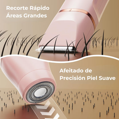 SilkTouch Afeitadora Eléctrica de Doble Cabeza para Mujeres - Eliminación de Vello Impermeable e Indolora para Rostro, Cuerpo y Bikini