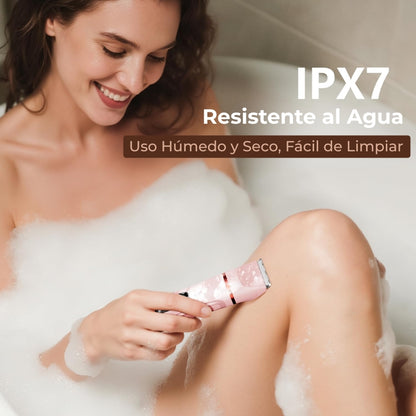 SilkTouch Afeitadora Eléctrica de Doble Cabeza para Mujeres - Eliminación de Vello Impermeable e Indolora para Rostro, Cuerpo y Bikini